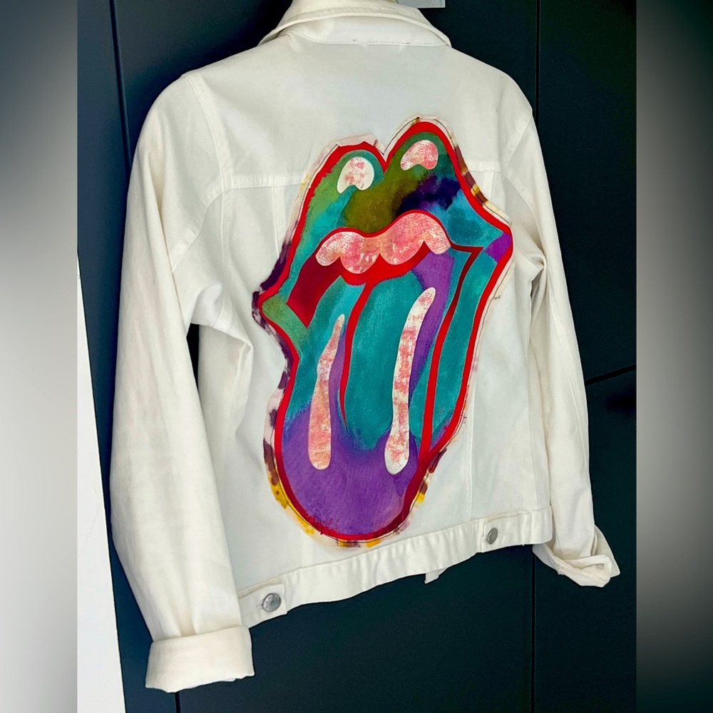 Soft so Jara white denim jacket- mouth
